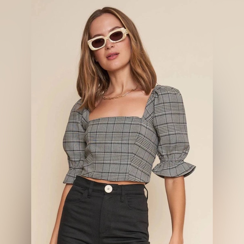 NWT🏷️ Whimsy and Row Eden Top in Houndstooth